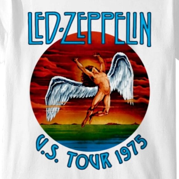 Led Zeppelin US Tour 1975 Graphic Fan Rock Band Concert Music T-Shirt 159 - Picture 2 of 5